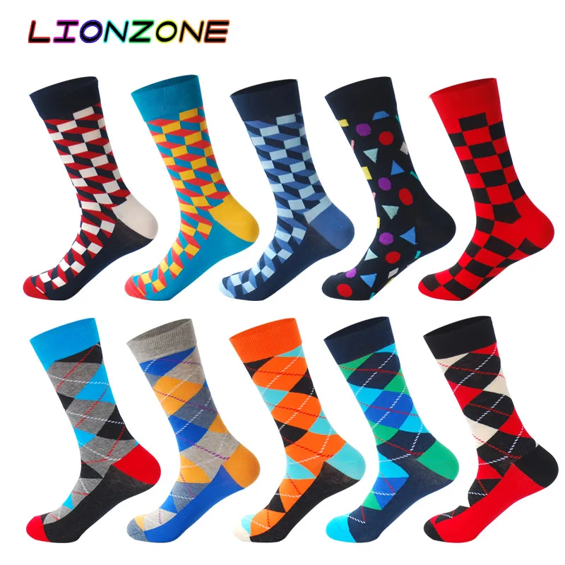 10 Pairs/Lot Men Socks Combed Cotton Bomb Leopard Alligator Dove ...