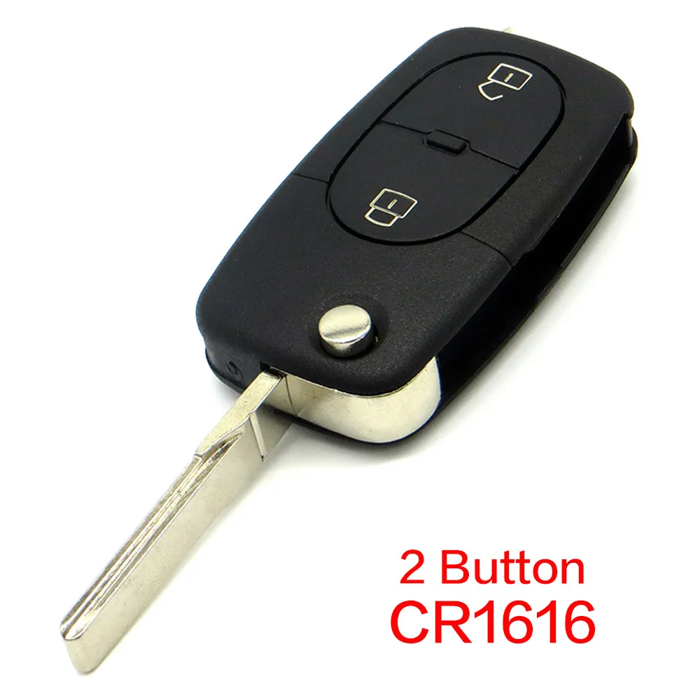 WhatsKey 2 3 кнопки складной ключ дистанционного флип-ключ для автомобиля корпус Fob чехол с CR1616 для Audi A4 A6 A8 TT Quattro RS4 с логотипом - Количество кнопок: 2 Button CR1616