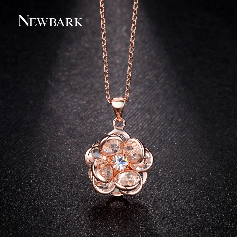 font b NEWBARK b font Crystal font b Necklace b font Blooming Flower font b