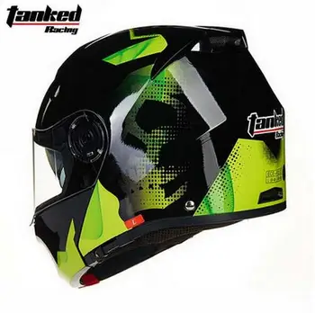 

016 New Tanked Racing T270 Double lens Open face Motorcycle helmet Full cover men Moto Racing helmet Four seasons genera