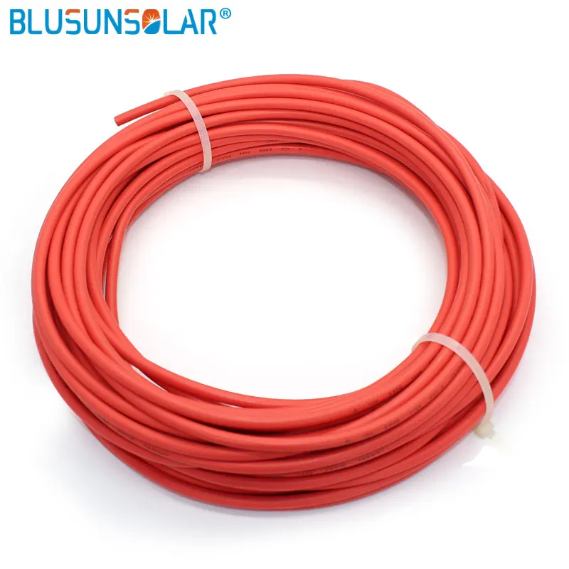 10 м одобрение TUV черный красный 4.0mm2(12AWG) кабель для солнечных модулей кабель устойчив к ультрафиолетовым лучам изоляция из сшитого полиэтилена для фотоэлектрической системы C40S1862RD