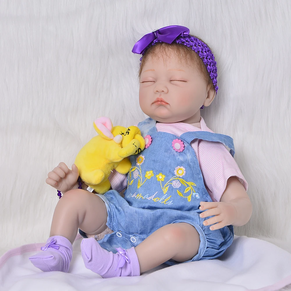 DollMai бренд реального куклы reborn 22 дюймов 55 см мягкое тело силикона reborn baby doll новорожденных жив bebe подарков reborn