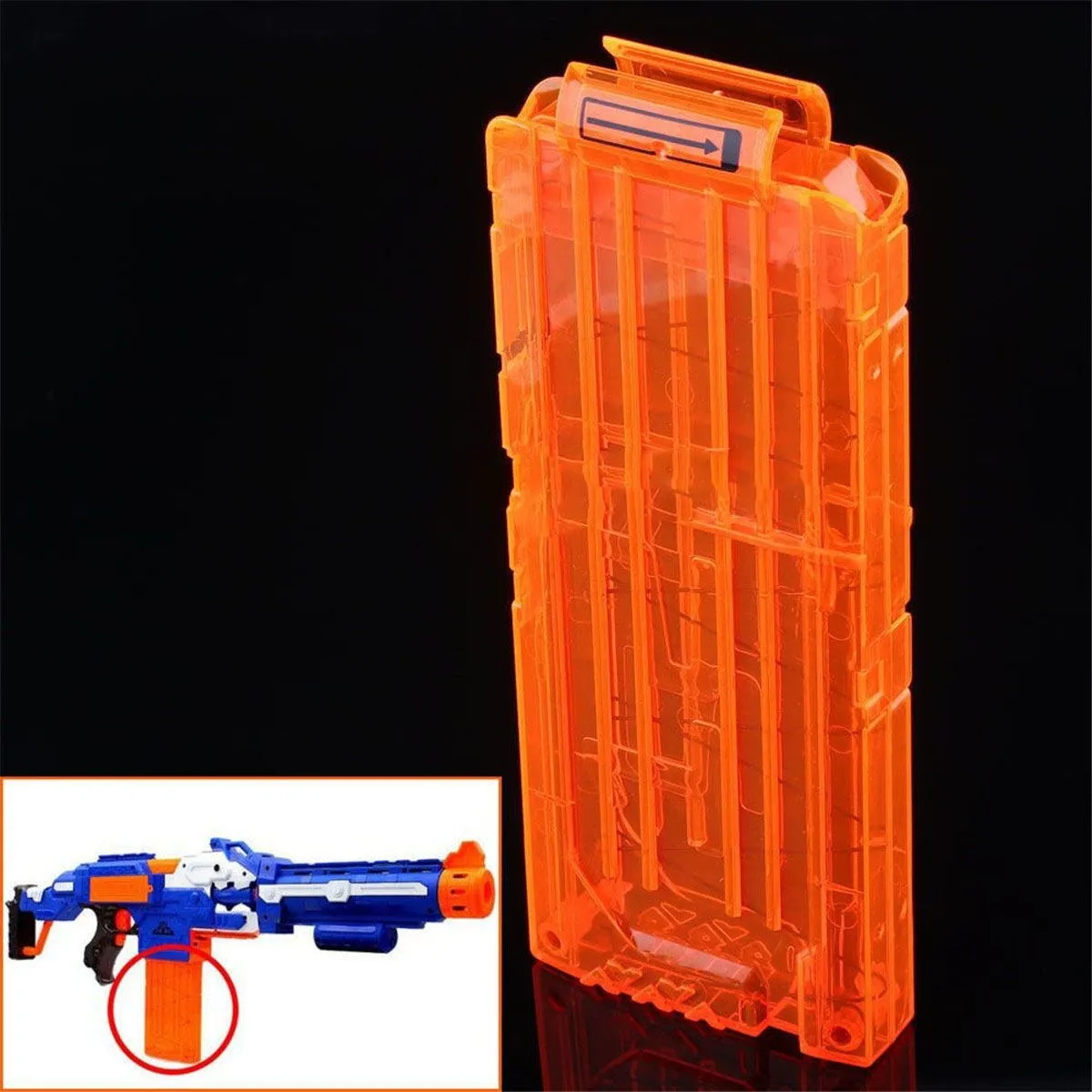 Orange 12 Dart Quick Reload Clip System Darts Holder for Toy Gun