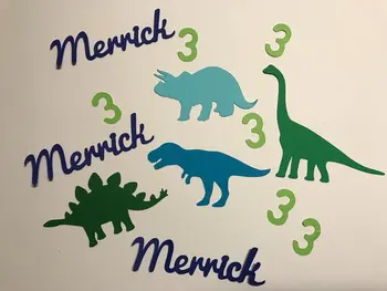 

personalize Any Name and Number Dinosaurs boy Birthday Party confettis,anniversary table scatters Christening baptism confettis