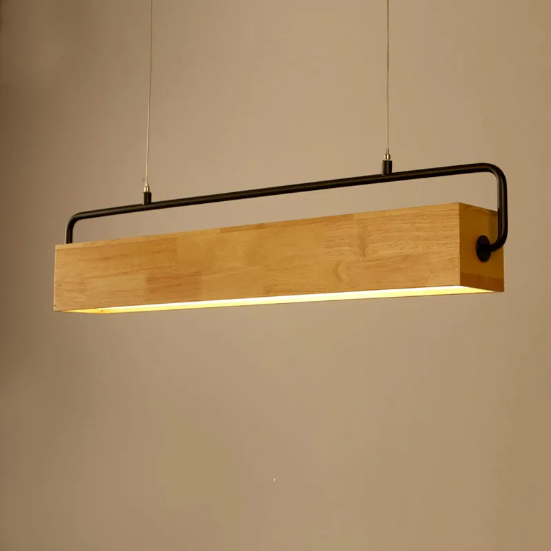 

Nordic wood dining room chandelier modern minimalist Japanese rectangular table bar hotel engineering hanging lamps AP4181044
