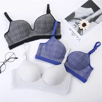 

Fashion Plaid Wire Free Bras For Women Push Up Bra Lingerie Comfortable Women Sexy Bra