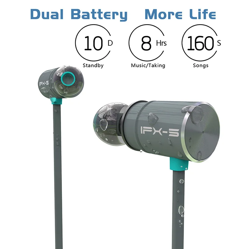 Plextone BX343 беспроводные наушники Bluetooth IPX5 водонепроницаемые Магнитная гарнитура с