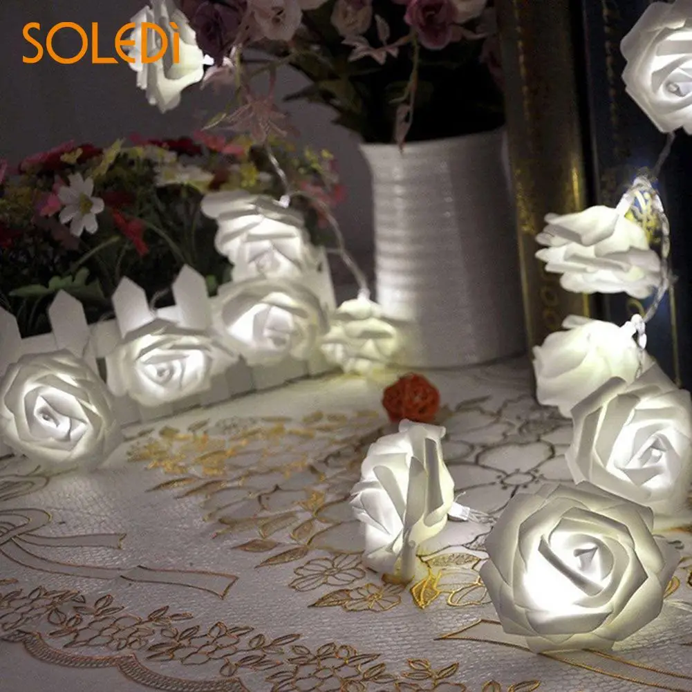 

10PCS LED Rose Flower String Strip Lights For Wedding Lamp Decor Valentine's Day Decoration Engagement Props Anniversary Decor
