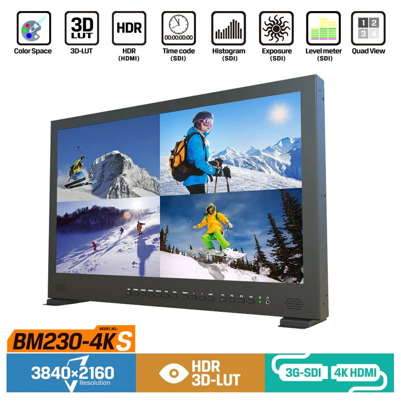 Lilliput BM230-4KS new 23.8" HDR 3D-LUT Color space Carry-on 4K Director Monitor 3840x2160 SDI HDMI Tally VGA