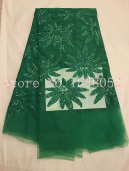 

African swiss voile lace LJY61913-1 high quality African net lace in green color swiss voile lace material for dress