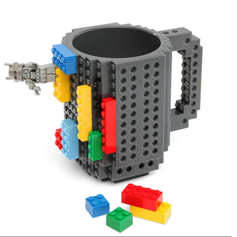 

1Pc 12oz DIY lego Block Puzzle Mug Type Build-on Brick coffee Mug Buildng Blocks Travel Mugs 10 colors