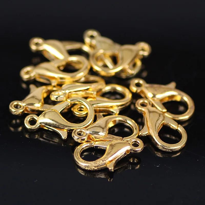 

6x12mm 100pcs/lot Fashion Jewelry Findings Alloy Silver Gold Lobster Clasp Hooks for Necklace&Bracelet Chain Jewelry Making