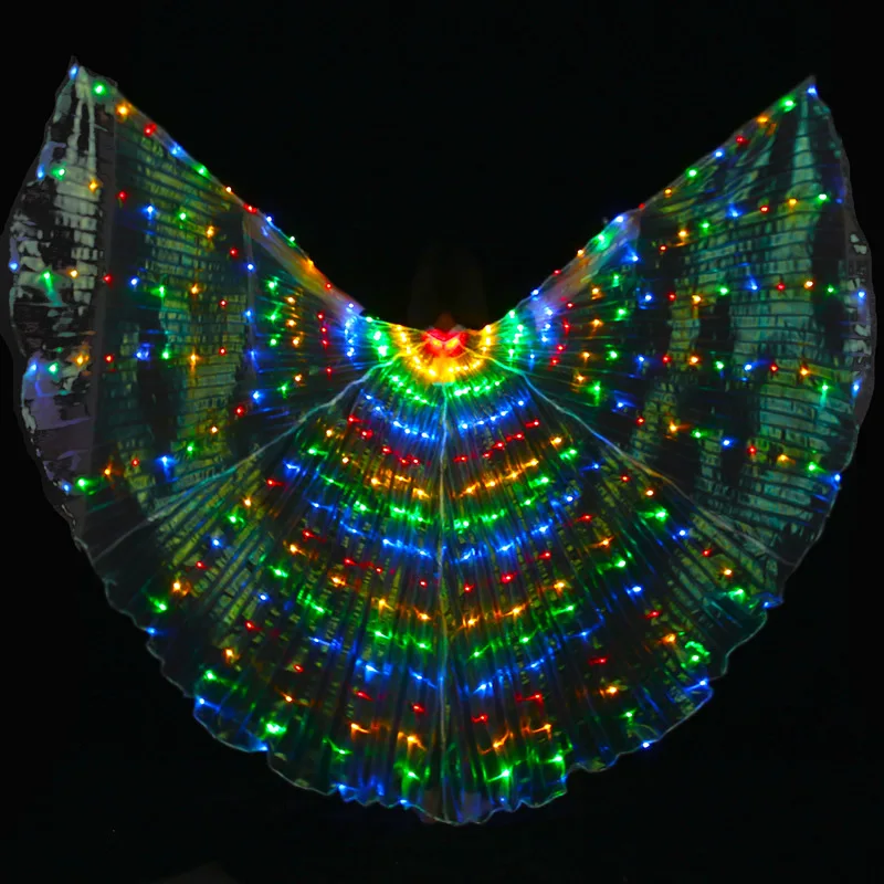 

Preffessional Performance belly dance Prop Women Accessories Girls LED Wings Light Up Wing Multicolor gradient Wings