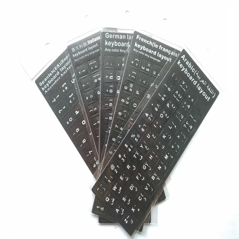 200 Spanish Arabic French Italian German Keyboard Stickers Alphabet Learning Laptop Keyboard European Countries DHL FreeShipping