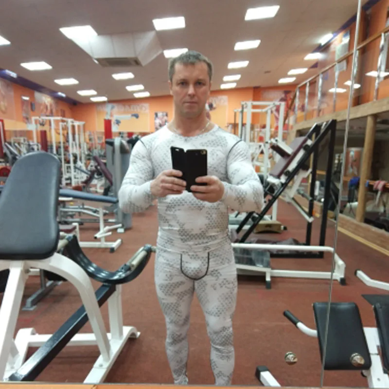

2018 NEW Mens Compression Set Running Tights workout Fitness Training Tracksuit Long Sleeves Shirts Sport Suit Rashgard Kit Gym