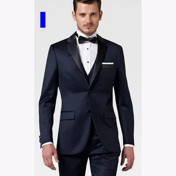 

3 Pieces Notch Lapel Fashion Mens Suits Tailor Made Slim Fit 2 Button groom suit Terno Masculino New 2017 wedding suits for men