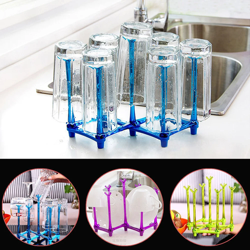 

Foldable Capacity Drying Rack For Cup Grass Bottle Kitchen Holder Dryer Creative Drink draining Folding Racks