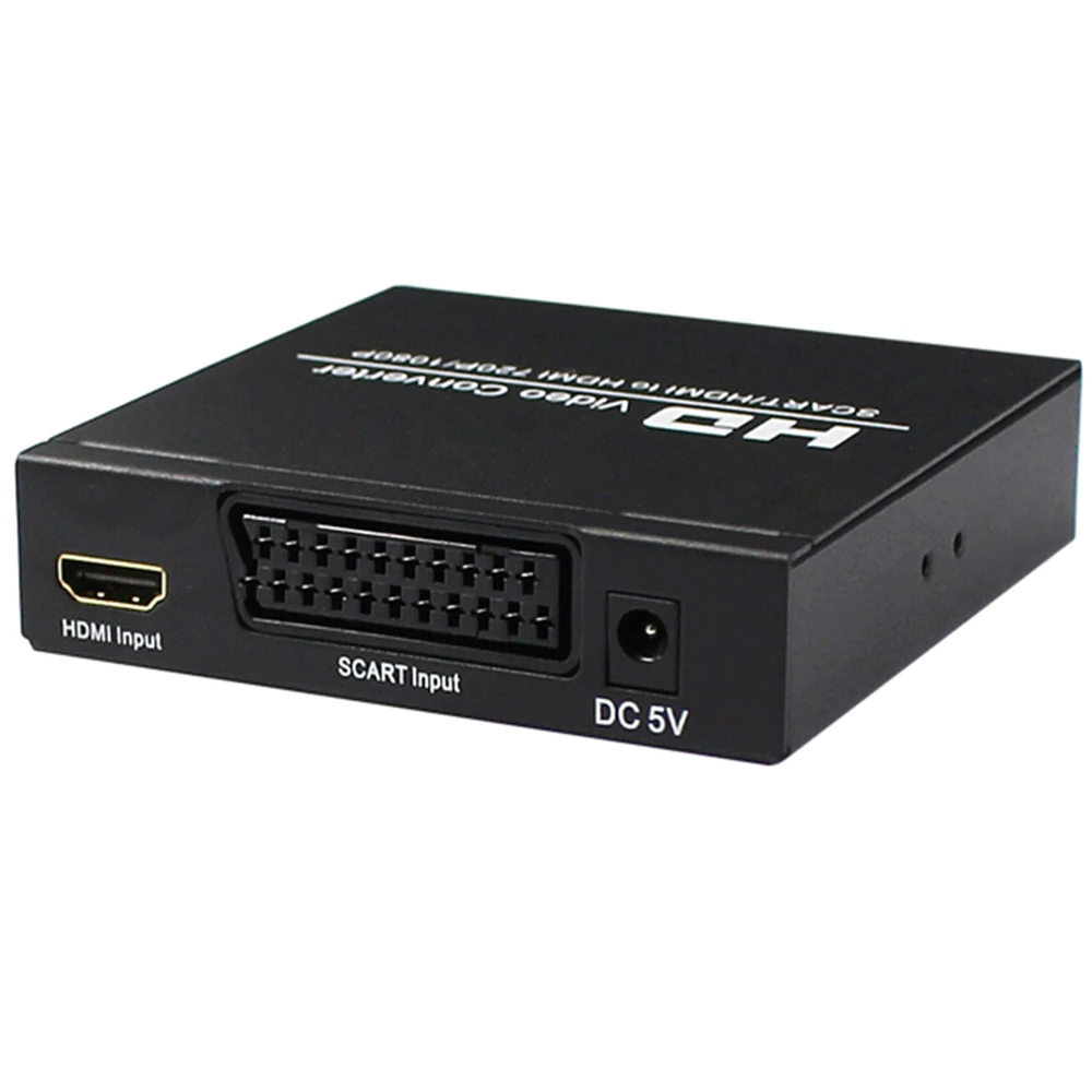 Scart HDMI конвертер HDMI ЕС Scart в HDMI конвертер scaler цифровой коаксиальный и стерео аудио выход с адаптером питания