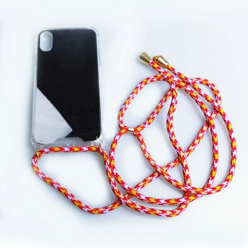 Зеркальный чехол для телефона с ремешком на шею iPhone 6 7 8 Plus X XS MAX XR|Бамперы| |