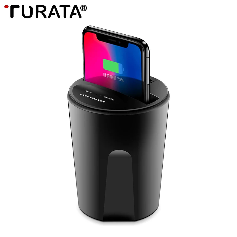 Turata QI Беспроводной Зарядное устройство Кубок гнездо Quick Charge 3.0 Быстрая зарядка QC3.0