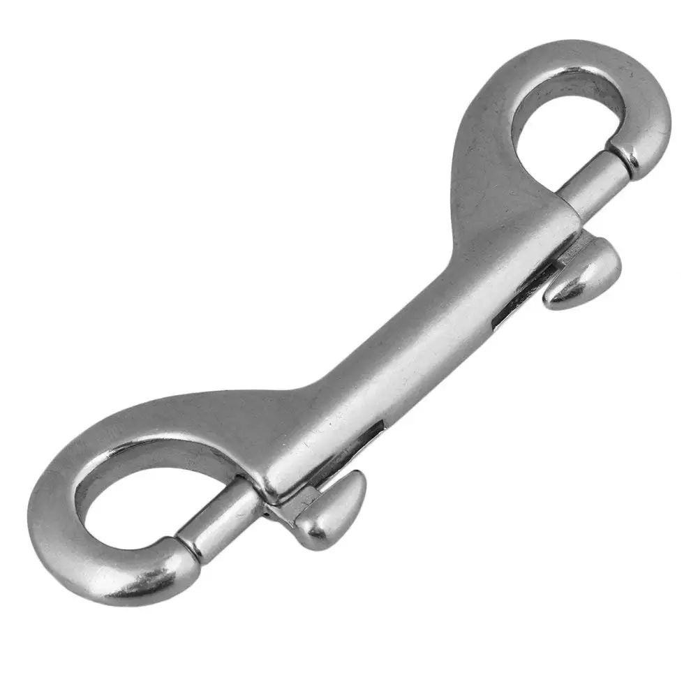

316 Stainless Steel 100mm Double End Bolt Snap Hook Marine Grade Double Ended Snaps Diving Clips Key Ring & Pet Chains