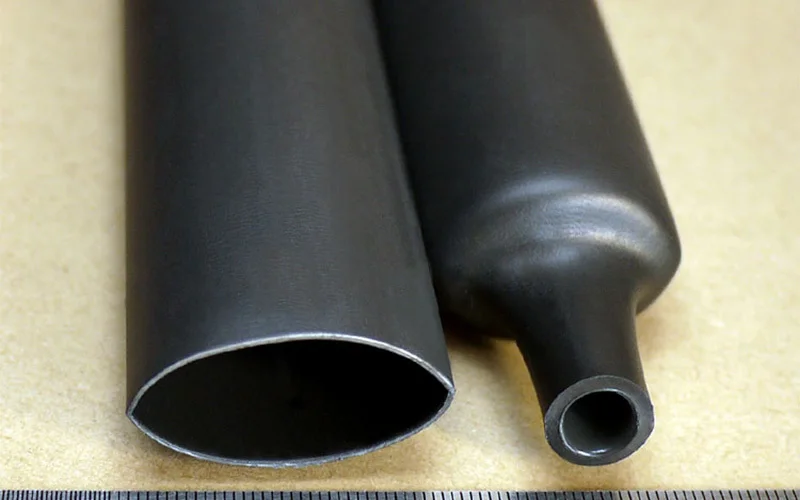 24mm Black Heat Shrinking Tube With Glue Fourfold Heat Shrink Double