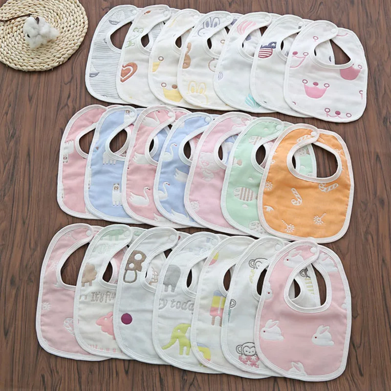 

Baby Bibs Toddler Baby Waterproof Saliva Towel Cotton Fit 0-3 Years Old Cute Cartoon Pattern Infant Burp Cloths Feeding