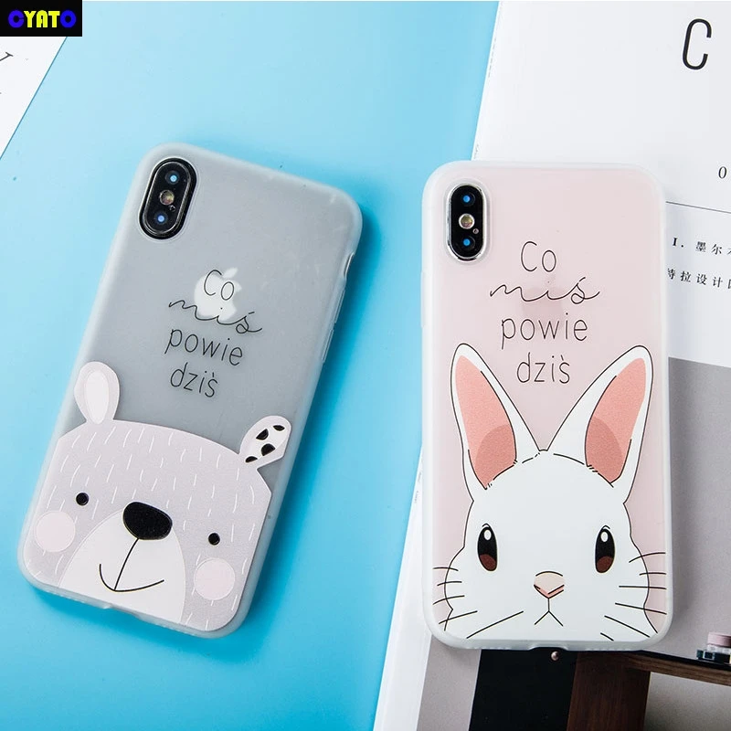 Чехол Cyato с рисунком животных для iPhone 6 s 7 Plus чехол из ТПУ 8 S plus X измельченным |