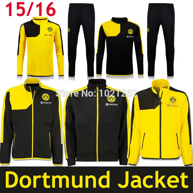 2016 Survetement боруссия дортмунд обучение куртка 15 16 спортивный костюм BVB желтый
