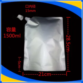 

DHL 21*28cm 1500ml 100Pcs/ Lot Drinking Liquid Doypack Pure Mylar Storage Bag Jelly Milk Stand Up Aluminum Foil Spout Pouch