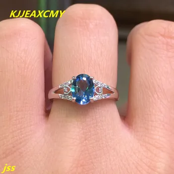 

KJJEAXCMY Fine jewelry 925 silver inlay Blue Topaz Ring shinv luxury bag mail xkdtjr