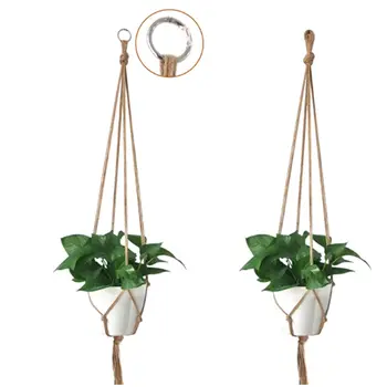 

Useful Vintage Macrame Plants Hanger Hook Flower Pot Holder Legs String Hanging Rope Wall Art Home Garden Balcony Decoration