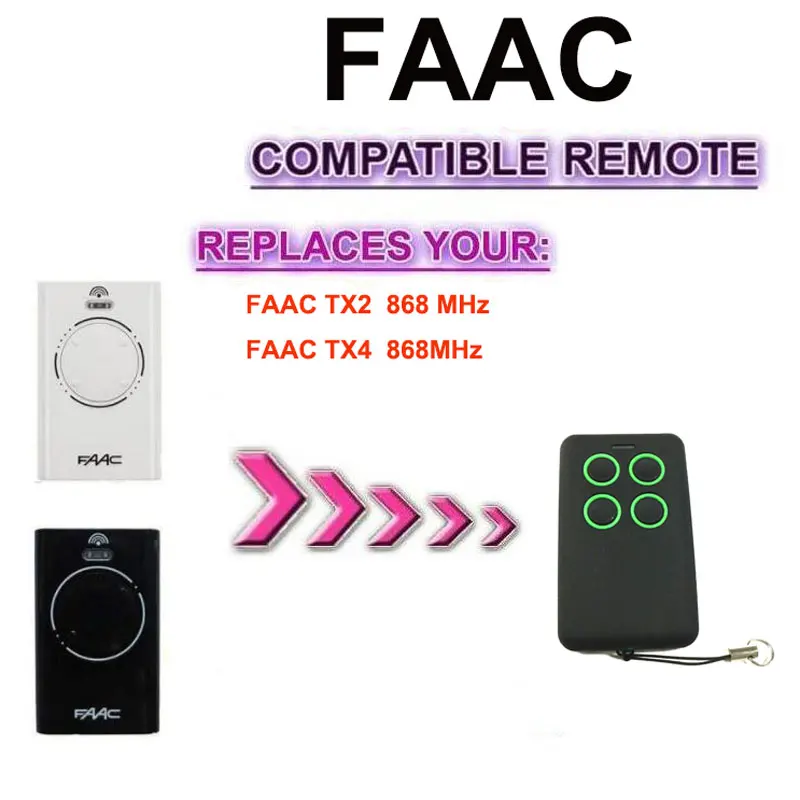 

2pcs FAAC 433 SLH 868MHz SLH Gate door Remote Control Clone/Duplicator