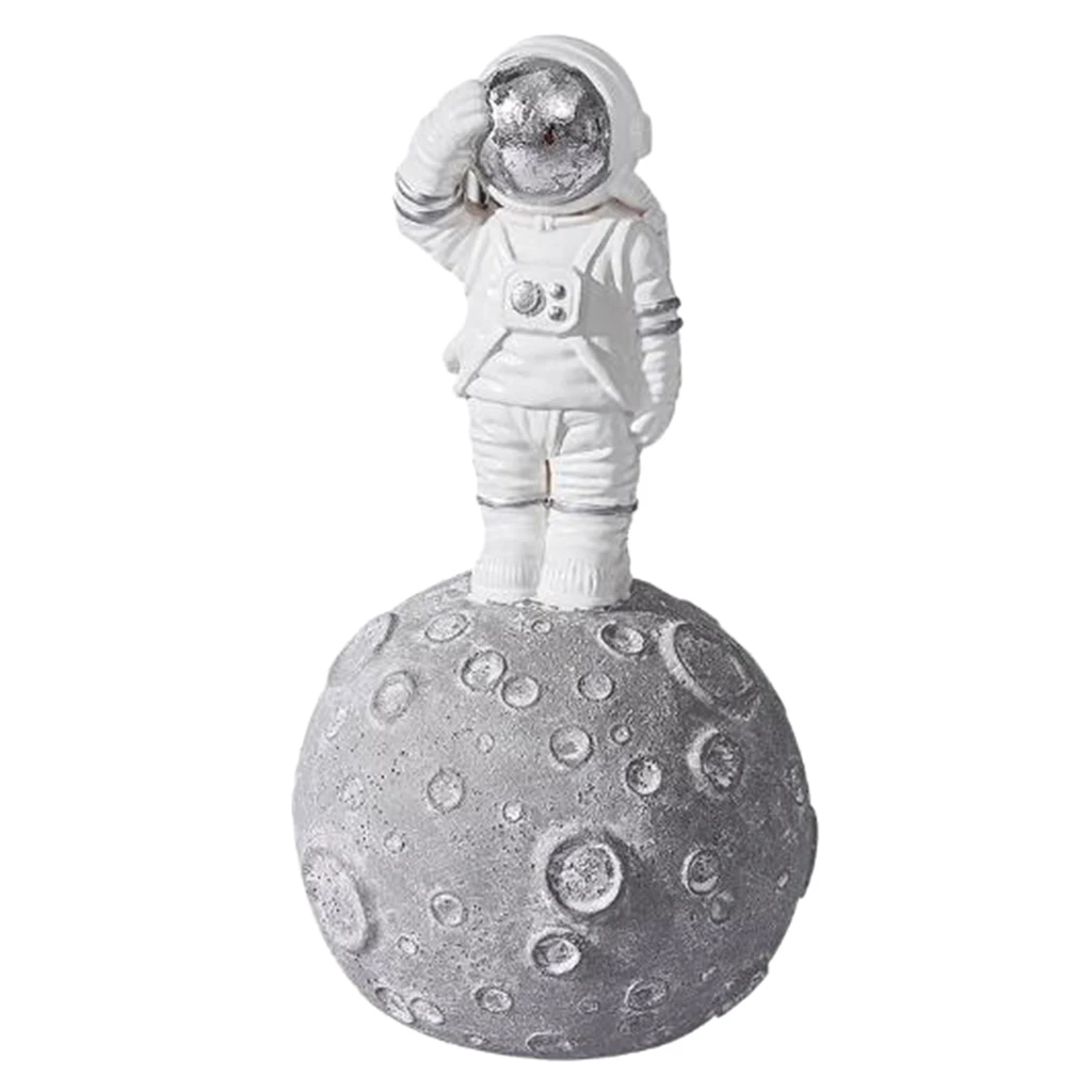 Resin Astronaut Shaped Statues Space Man Sculpture Cosmonaut Figurine Decor Home Office Arts Crafts Desktop Ornament