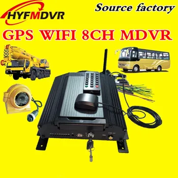 

Vehicle monitoring video recorder GPS WiFi MDVR 8 way hard disk vehicle monitoring host remote positioning school bus/ambulance