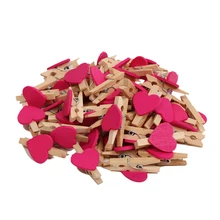 50 шт. деревянные фото зажимы мини-прищепки сердца Свадебная наклейка комната ремесло держатель для фотографий настольные наборы Школьный набор канцелярских принадлежностей