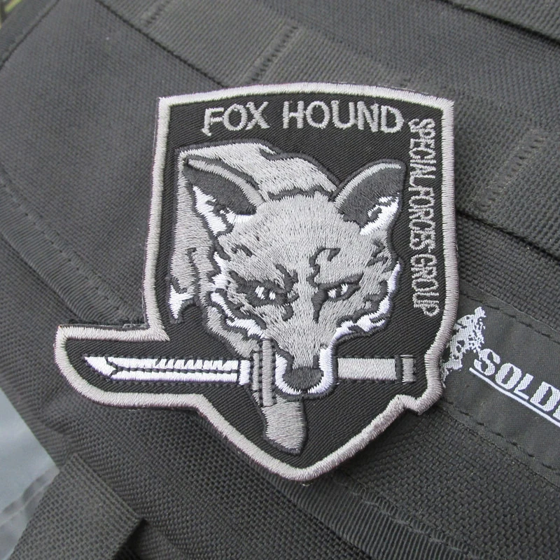 Металлический Редуктор твердый Foxhound вышивка эмблем Fox Hound форма патч значок Militaria Fox Hound группа специального назначения патчи