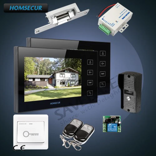 

HOMSECUR 7" Hands-free Video&Audio Home Intercom+Black Monitor for Apartment