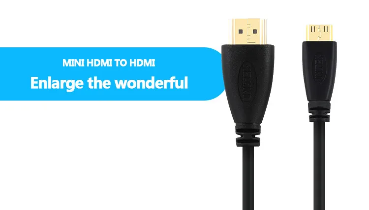 Позолоченный HDMI к MINI HDMI кабель 1,4 версия штекер Male-Male HDMI 1080p 3D для планшетов 0,5 м 1 м, 1,5 м, 2 м, 3 м, 5 м