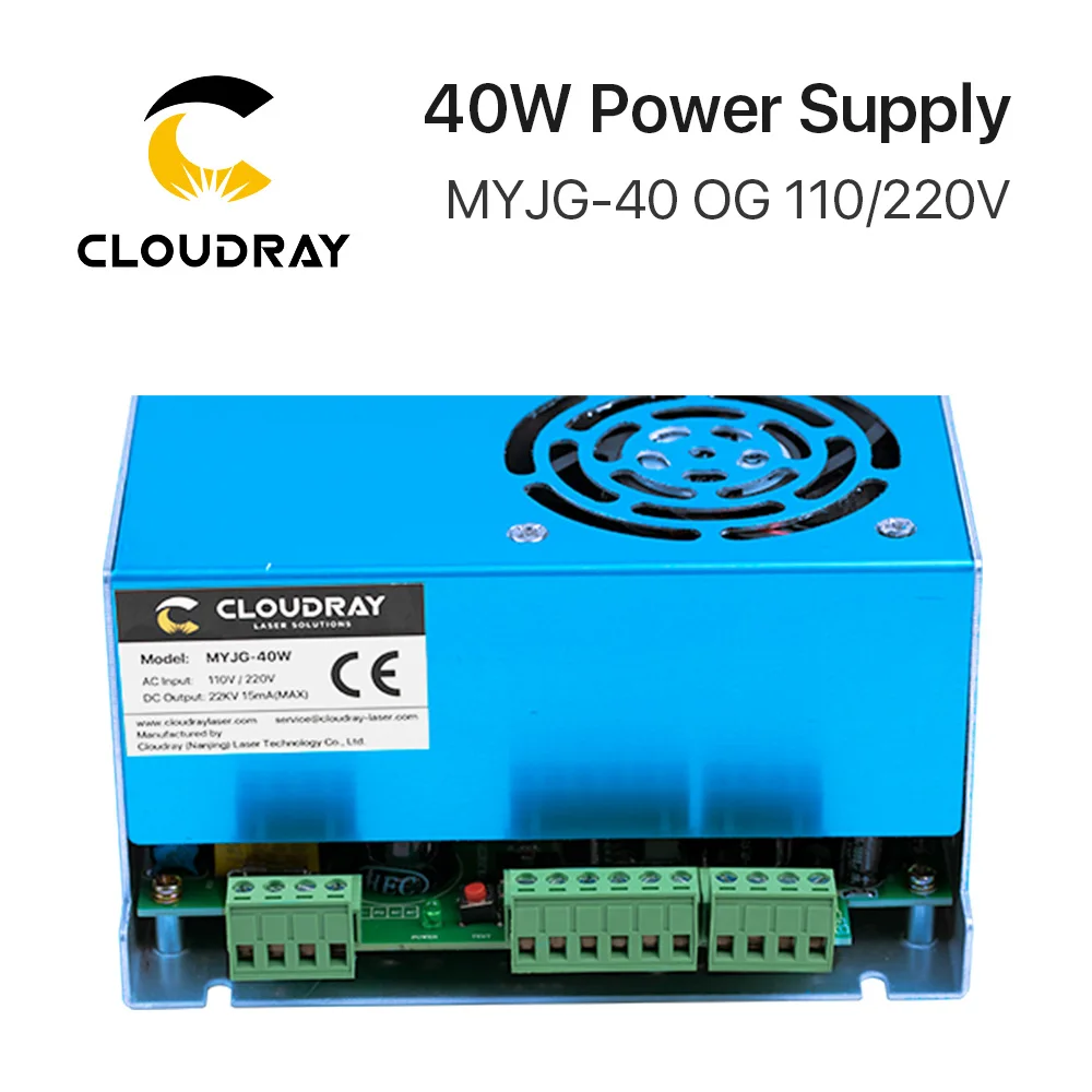 MYJG 40W T CO2 Laser Power Supply 110V/220V High Voltage for Laser Tube Engraving Cutting Machine 1 Year Warranty