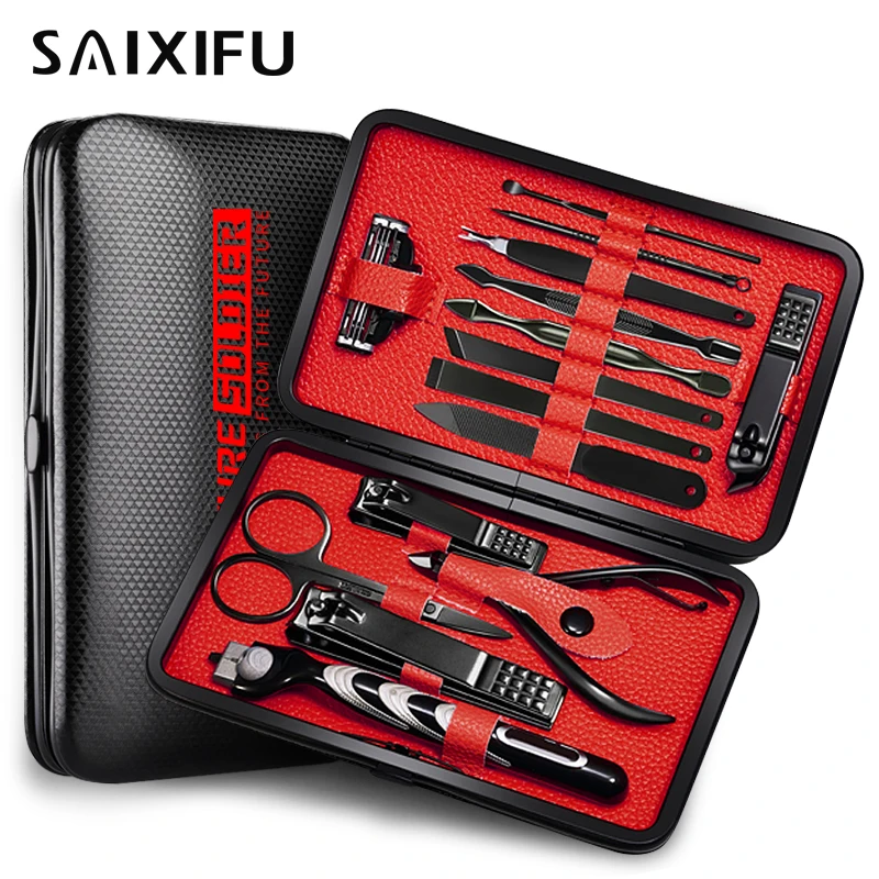 

Pro Nails Clipper For Men Pedicure set Manicure Set Tools Shaving Razor Kit Utility Scissors Knife Nail Art kits BT64