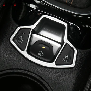 

ABS Matte Electronic Auto Handbrake Hand Brake Button Panel Trim Cover Styling Sticker Decoration For Jeep Compass 2017 2018