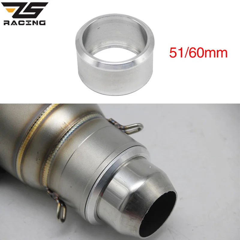 ZS Racing 60mm to 51mm Motorcycle Exhaust Adapter Mild Steel Convertor
