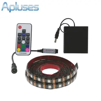 

Battery LED Strip With 17Key RF Controller 5050 RGB Black PCB IP20/IP65 Waterproof Tape DC5V TV Background Lighting DIY Lamp