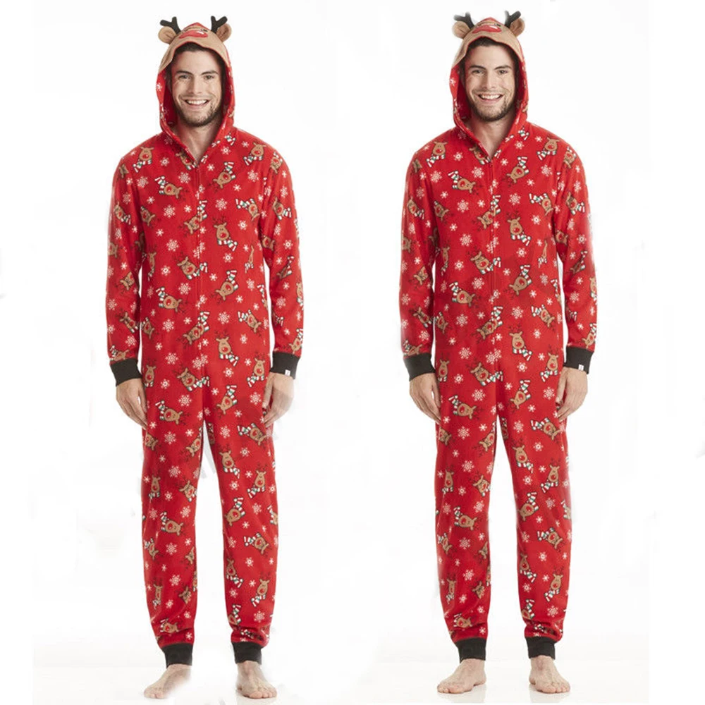 Новое поступление, семейный подходящий комбинезон, пижамный комплект для мужчин и женщин, одежда для сна, теплые рождественские Семейные комбинезоны