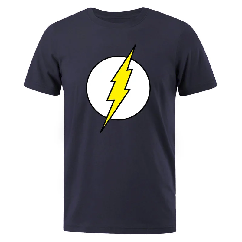 The BIG BANG Theory T-SHIRT The lightning Print The Flash Men T Shirts Hot Sale Casual Tee Shirt Cotton Clothing Plus Size 3XL - Цвет: dark blue 6