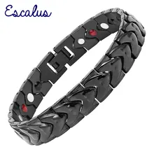 Escalus женские браслеты 4в1 магнит отрицательные ионы Германий Far Infra Красный нержавеющий браслет черное сердце браслет Шарм