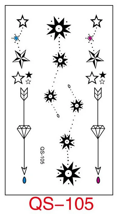 Водостойкие временные татуировки наклейки мини-звезда круг временная татуировка Геометрические Животные флэш-тату ручная задняя нога для
