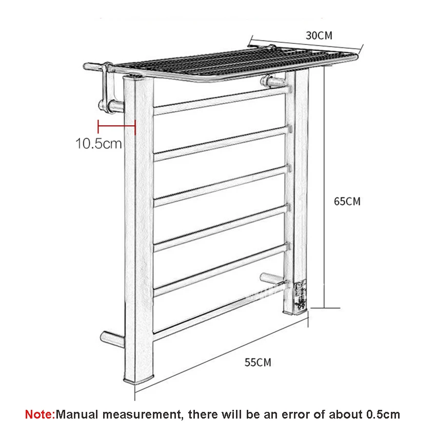 Y-022, электрическое полотенце с подогревом, сушилка для полотенец для ванной комнаты, алюминиевый Электрический Полотенцесушитель 220 в 80 Вт(65*55 см