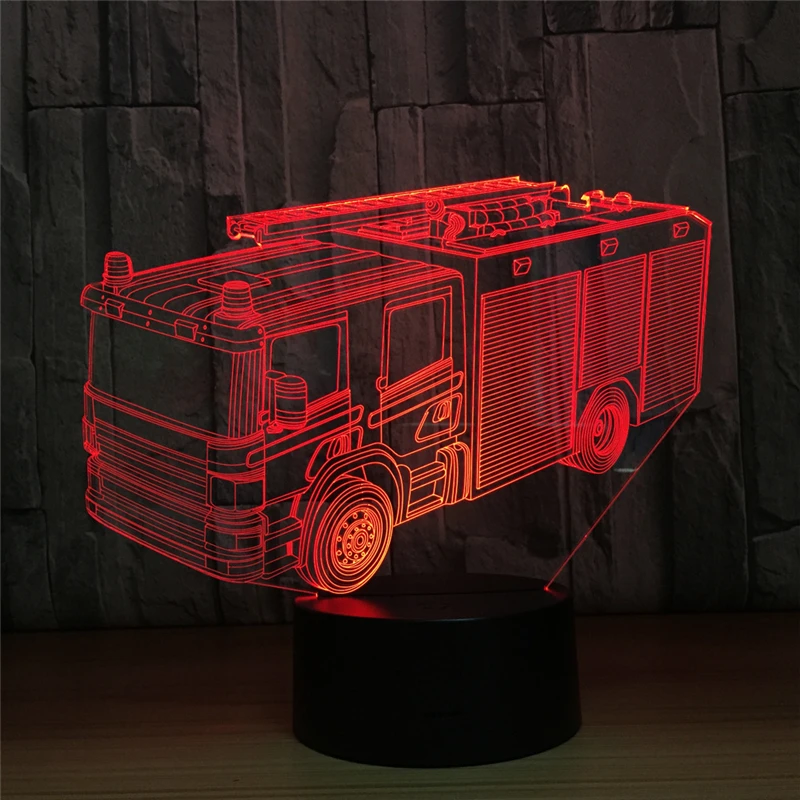 

3D Lamp Fire Engine Car 7 Color LED Night Lights For Kids Touch led USB Table Lampara Baby Sleeping Nightlight for Kid Dream